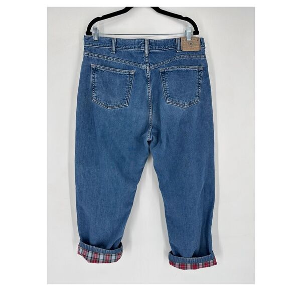 *Vintage Y2K Gap Loose Fit Plaid Flannel Lined Jeans Chore Worn Size 22 SHORT - Picture 15 of 15